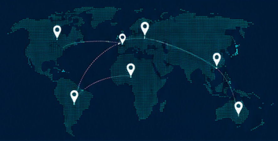 World map showing Logidrone deployment locations across continents